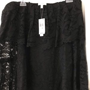 Cupio black lace off the shoulder top. Medium. NWT